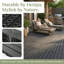 24 pièces de carrelage de sol extérieur à emboîtement gris foncé bricolage - Installation par encliquetage sans outil, PP résistant aux intempéries, drainage du fond creux, bande mate antidérapante