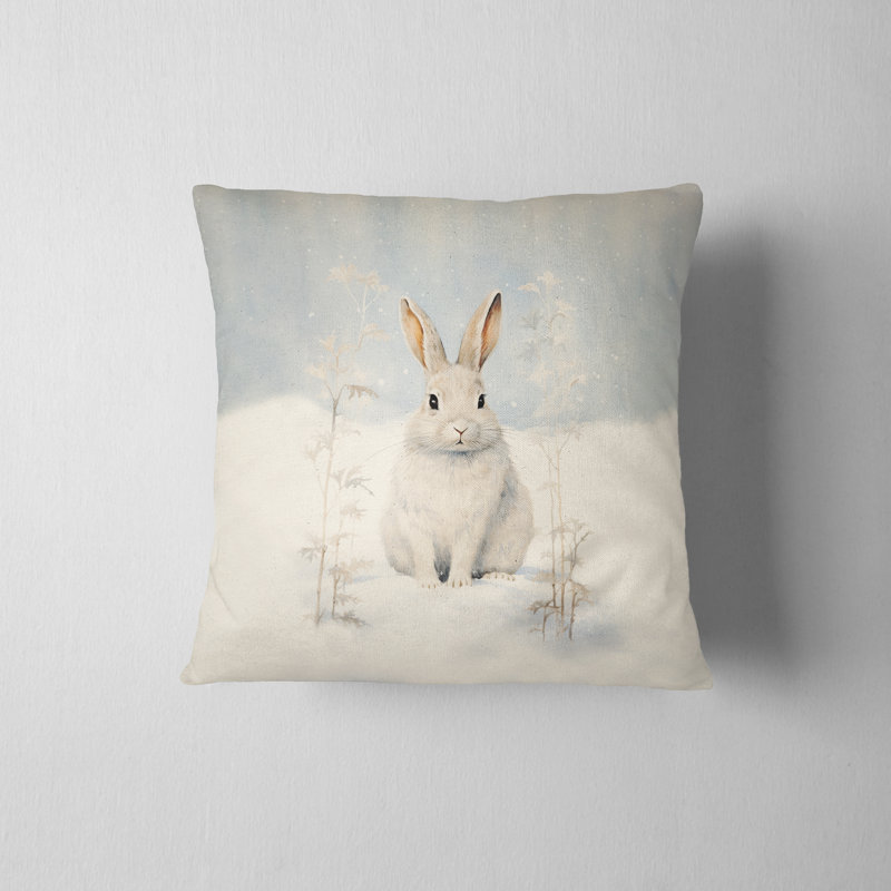Housse de coussin Snow Bunny, H 16 po x l 16 po