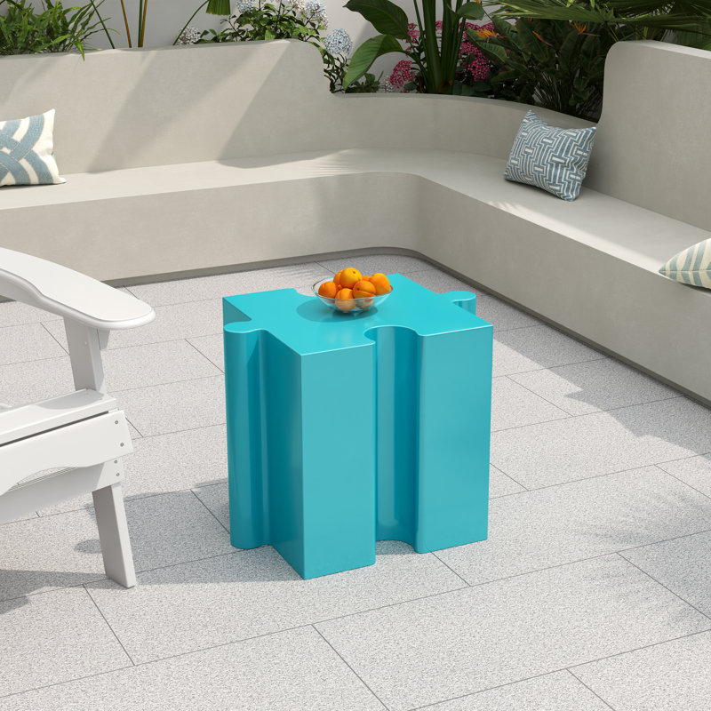  Table d'appoint casse-tête modulaire pour l'intérieur et l'extérieur, bleu clair, Bleu