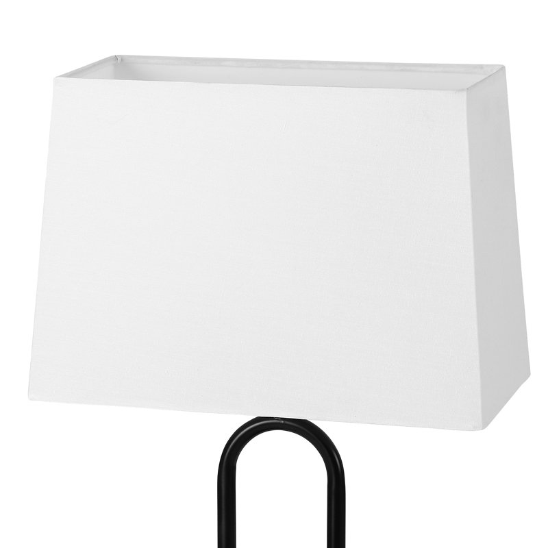Rogozen 18" Black Metal Table Lamp Set with USB Type-C Ports and Built-in Outlet