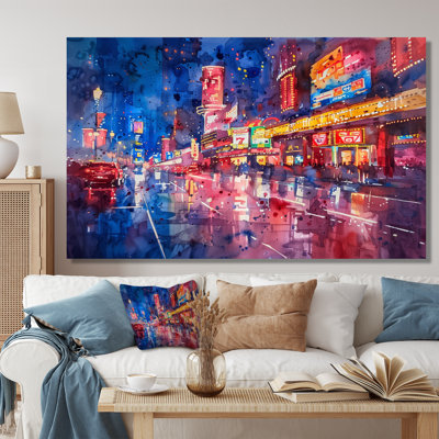 Rose, bleu, néon, nuits, Casinos III - Casinos / Pistes de course, art mural, salon