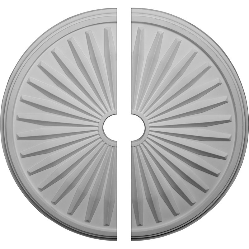 Endurathane Leandros Ceiling Medallion, 33 1/8"OD x 3 1/2"ID x 1 3/8"P (Fits Canopies up to 5"), Factory Primed