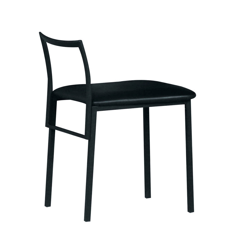 Chaise d'appoint, chaise rembourrée sans accoudoirs, chaise de salle à manger à structure en métal
