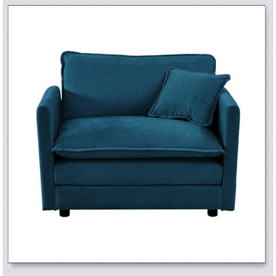 Comfy Deep Single Seat Sofa Upholstered Reading Armchair Living Room Chair Chenille Fabric