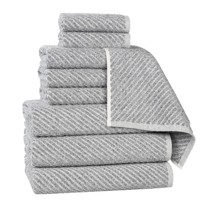  Cotton Blend Super Soft And Absorbent Amelia Collection Towel Set (Set Of 9)