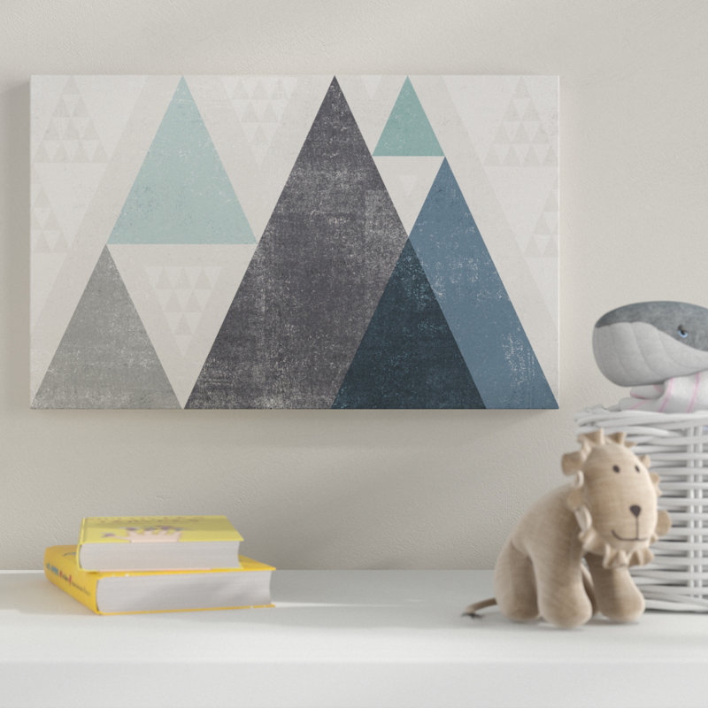 Art sur toile Guarani «Mod Triangles I Blue», H 12 po x l 19 po x P 2 po