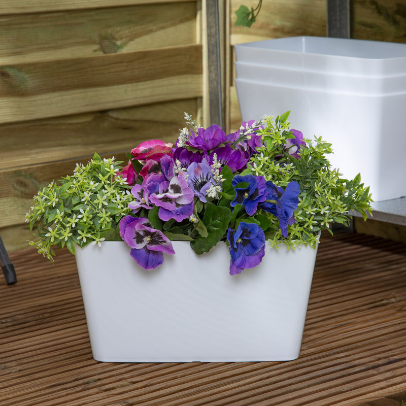 Wham Studio 30cm Rectangular Planter Covers Pack of 4 Ice White, White
