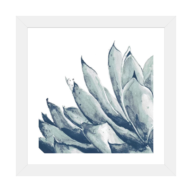 «Blue Agave on White I» par Patricia Pinto - reproduction d'art, Papier encadré blanc, Blanc, H 16 po x l 16 po x P 1 po