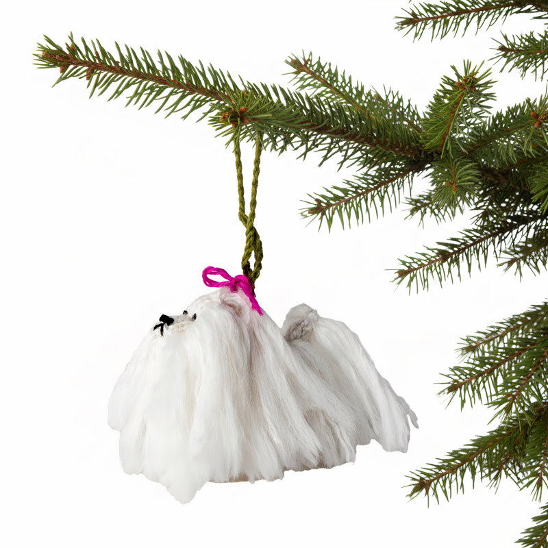 Arcadia Home Maltese Hand-Knit Ornament