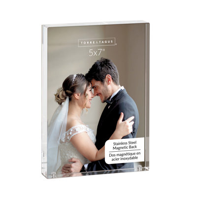 Freestanding 5x7 Acrylic Picture Frame with Magnetic Metal Backing