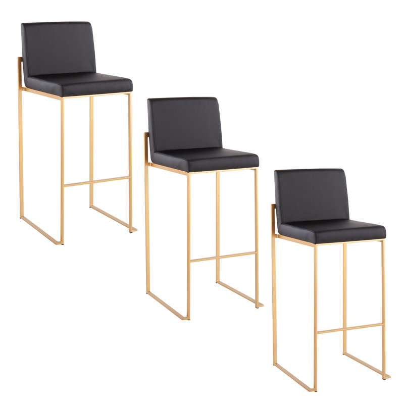 Tabouret de bar et de comptoir Brieon, Noir / or, Tabouret de bar (siège d'une hauteur de 30 po)