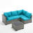 5 Piece Modular Patio Conversation Sets, Sectional Seating Group with Cushions-1364108968-1365421409