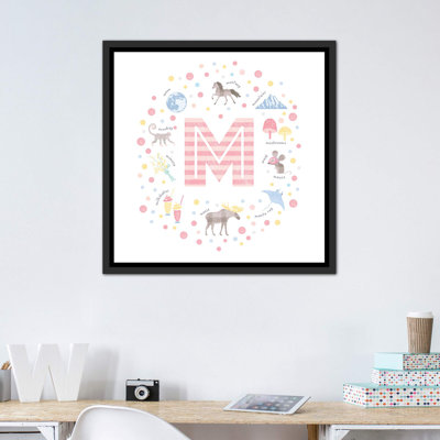 " Illustrated Letter M Pink "