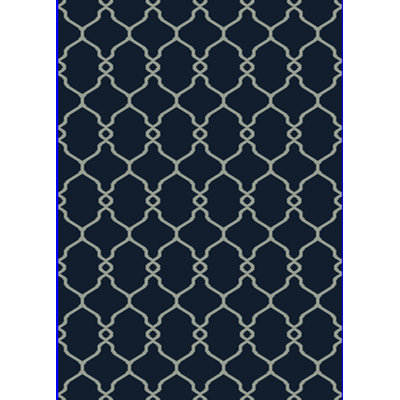 Tapis gris/bleu marine géométrique Passion