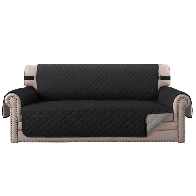 Housse pour fauteuil à coussins carrés/rectangulaires, 100 % polyester noir, H 75 po x l 66 po x P 22 po