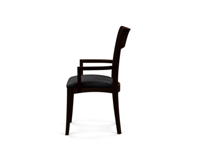 Ingrid Upholstered Arm Chair, Smoke Cherry, Microseude Onyx