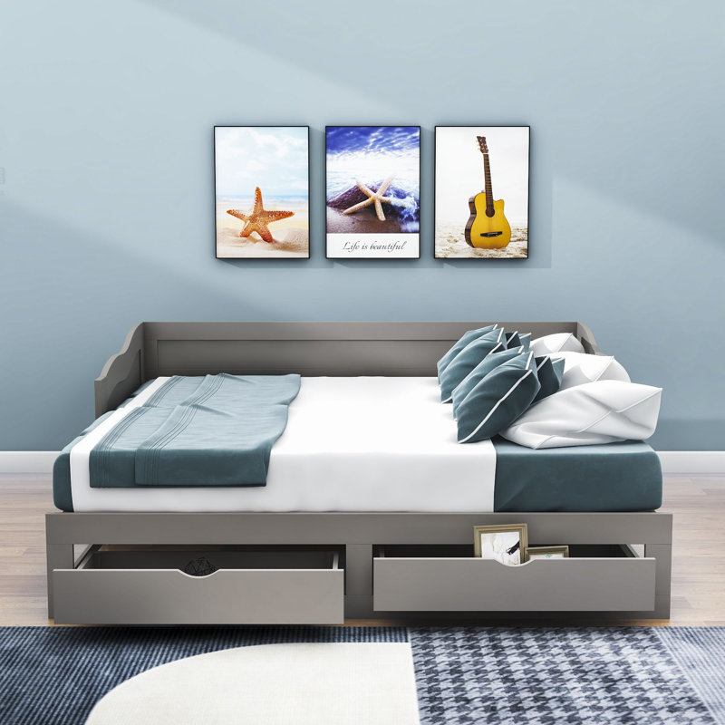 Naoise Twin Daybed with Trundle, Gray