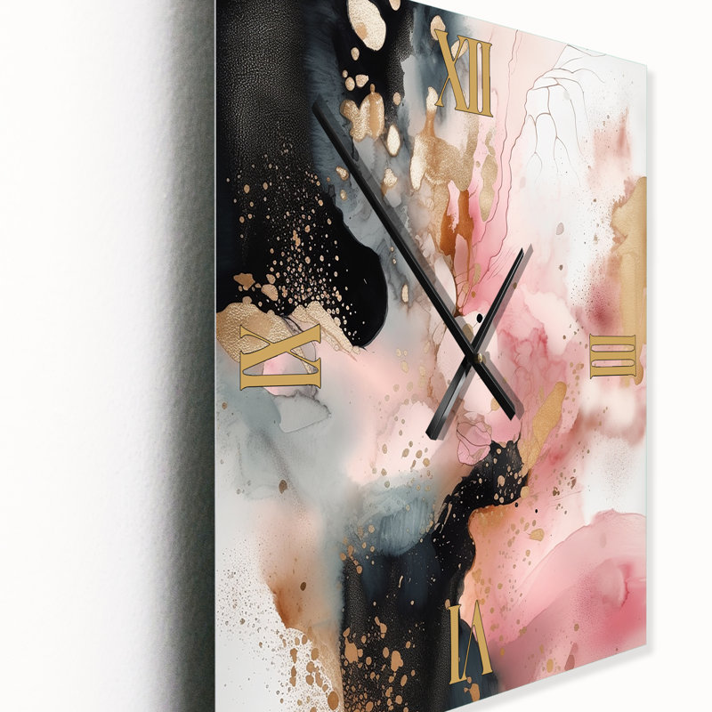 Marble Texture II - Abstract Marble Modern Wall Clock, 28" H x 12" W x 1" D