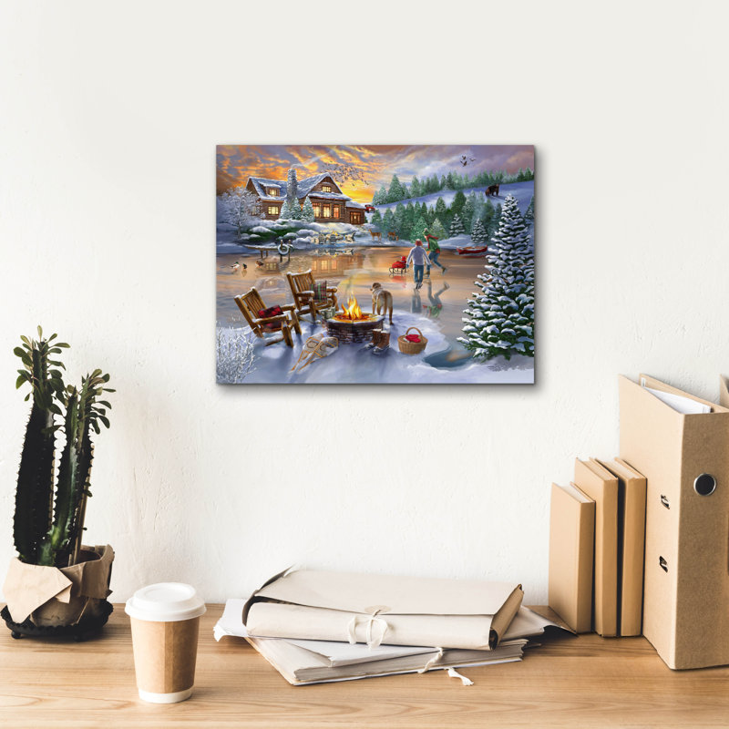«Evening Skate» par Bigelow, illustrations sur toile, H 12 po x l 16 po x P 0,75 po