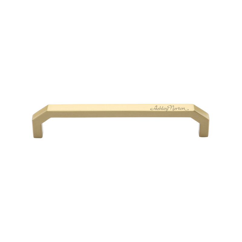 Angular Cabinet Pull, Satin Brass, 8"