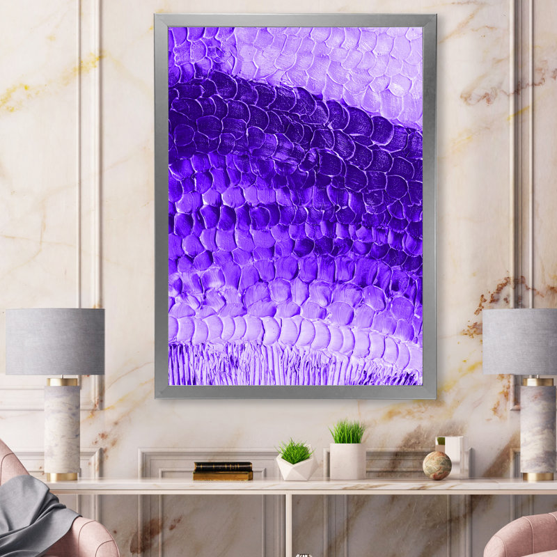 Ultra Violet and Blue Marble Universe III - peinture sur toile, H 32 po x l 24 po x P 1 po, Cadre photo argenté