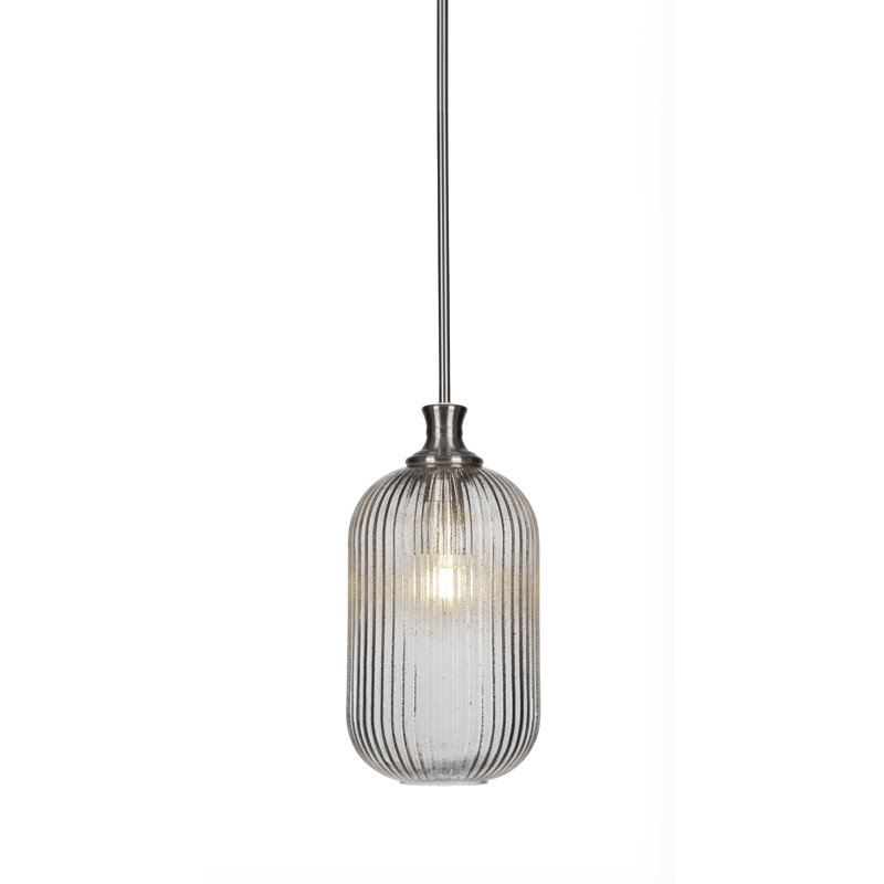 Carina 1-Light Pendant, Brushed Nickel, 15.5" H x 8.25" W x 8.25" D