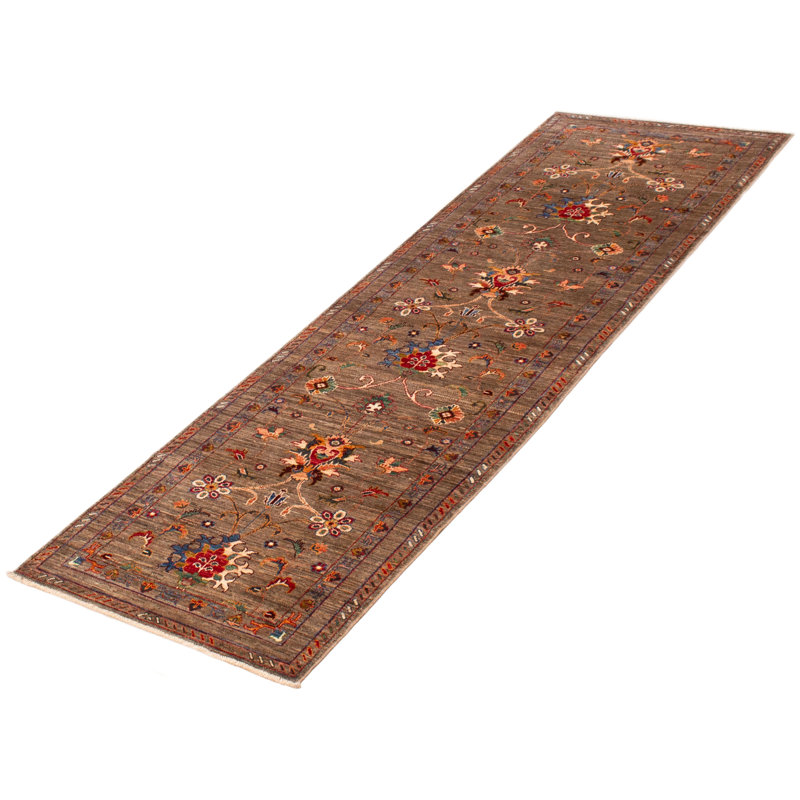 Tapis de couloir nouvel âge en laine taupe 2 pi 10 po x 9 pi 1 po Zaidyn