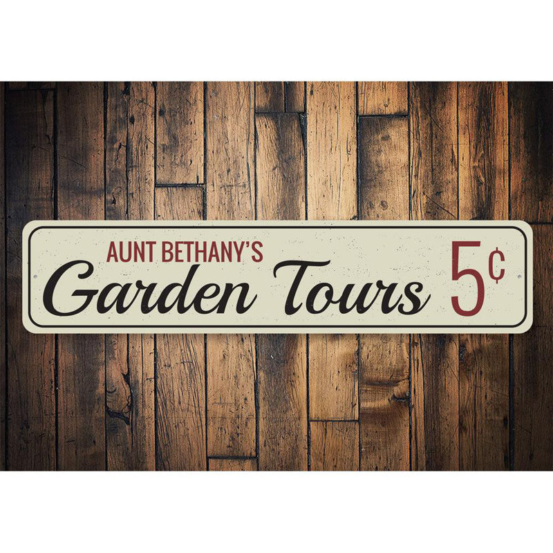 Panneau en aluminium Garden Tours, H 6 po x l 24 po x P 0,063 po