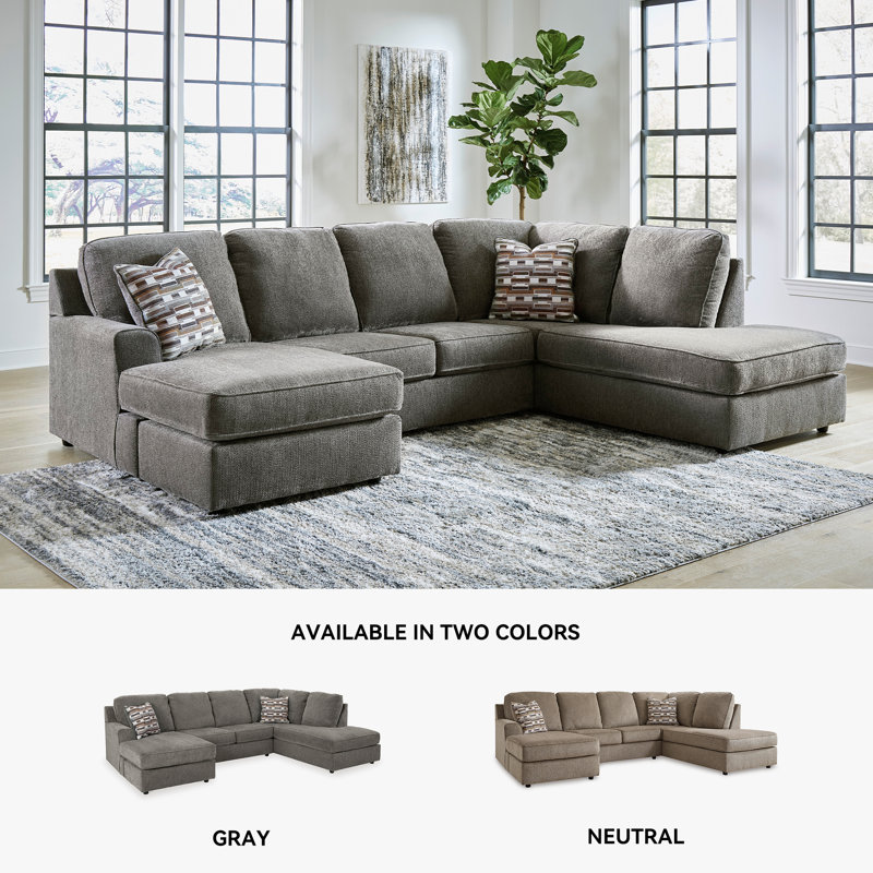 Upholstered U-Shaped Sectional, Right Hand Facing
