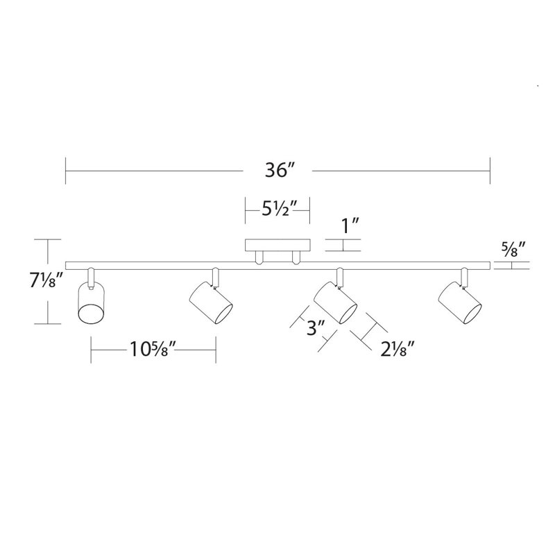 Ensemble de rail de tuyau avec interrupteur de température de couleur (2700K / 3000K / 3500K / 4000K / 5000K), 4, Blanc