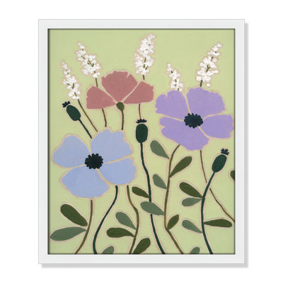 Woodblock Floral III by - Single Picture Frame Print