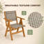 Dining Chair Set Of 2, Hdpe Outdoor Chairs With Textilene Back And Seat, Teak