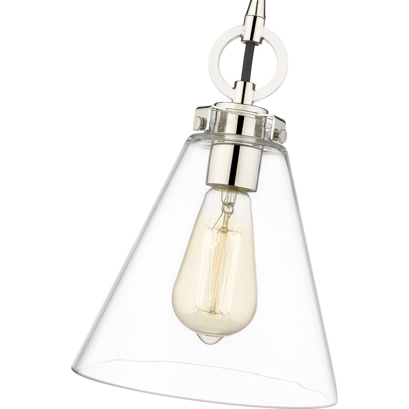Wales 1 - Light Single Pendant, Polished Nickel, 121.5" H x 8" W x 8" D