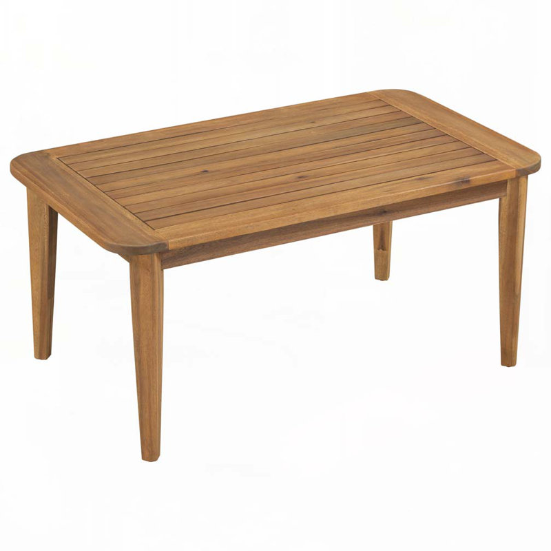 Patio Coffee Table with Wood Top,4 Legs