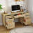 60" Fluted Executive Desk with Storage Drawers, Home Office Desk with File Drawers