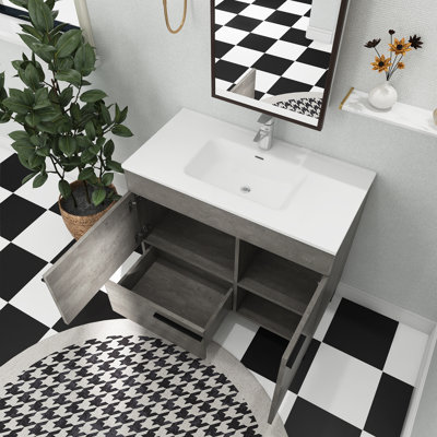 Sindey 36'' Single Bathroom Vanity with Ceramic Top