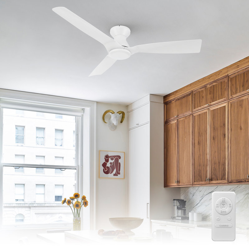 Guria 52'' Flush Mount Ceiling Fan without Light,Ceiling Fan with No Light,Indoor Ceiling Fan with Remote, 10-Speed, Reversible Airflow Silent DC Motor