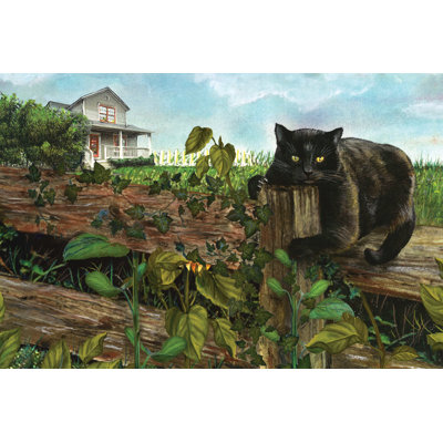 " Black Cat On Fence " by Ed Wargo