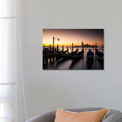 Italy, Venice, Sunrise, Gondolas by Mikolaj Gospodarek - Wrapped Canvas Painting