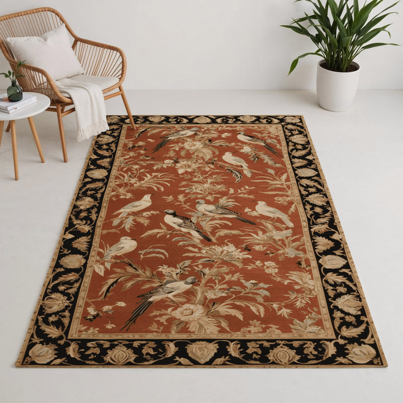 Tapis d'intérieur et d'extérieur brun français, Rectangle 5 pi x 7 pi