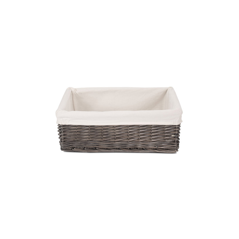 Wicker Lined Storage Tray Basket