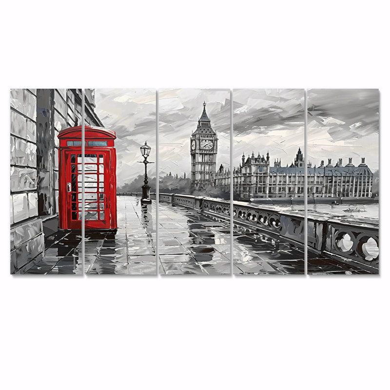 Yoann - City London, ensemble d'art mural, H 28 po x l 60 po