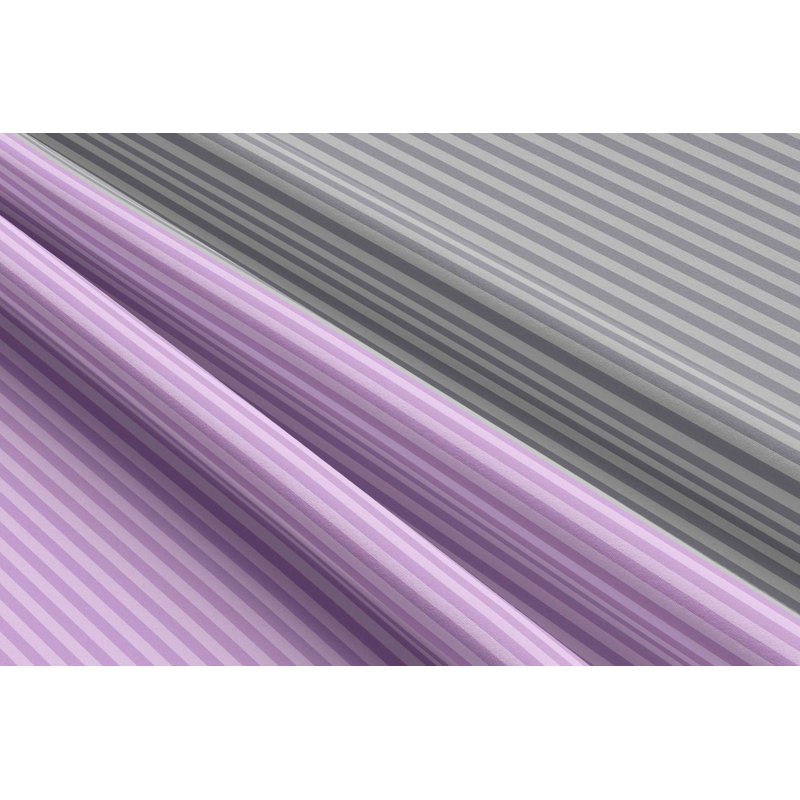 Lonetta Bed Linen Set with Pillowcase, 135 x 200cm + 1 Pillowcase (80 x 80cm), Purple/Grey