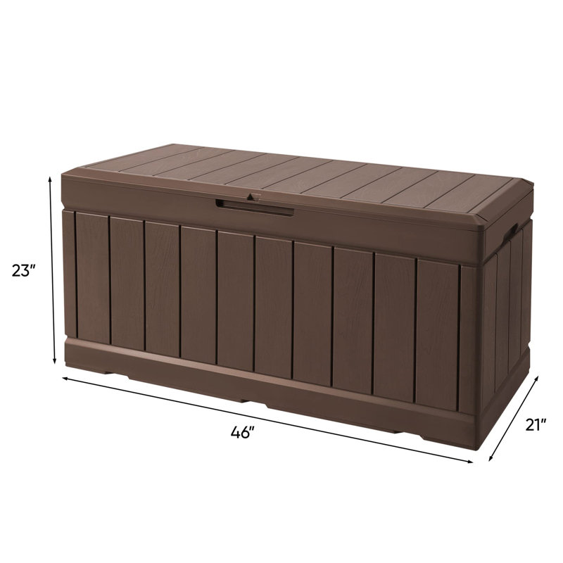 Boîte de rangement pour terrasse, Brun