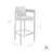 Elza Outdoor Patio Barstool in Aluminum and Gray Cushions-66603313