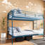 Lits simples superposés en métal peu encombrants, conception moderne et robuste pour la maison