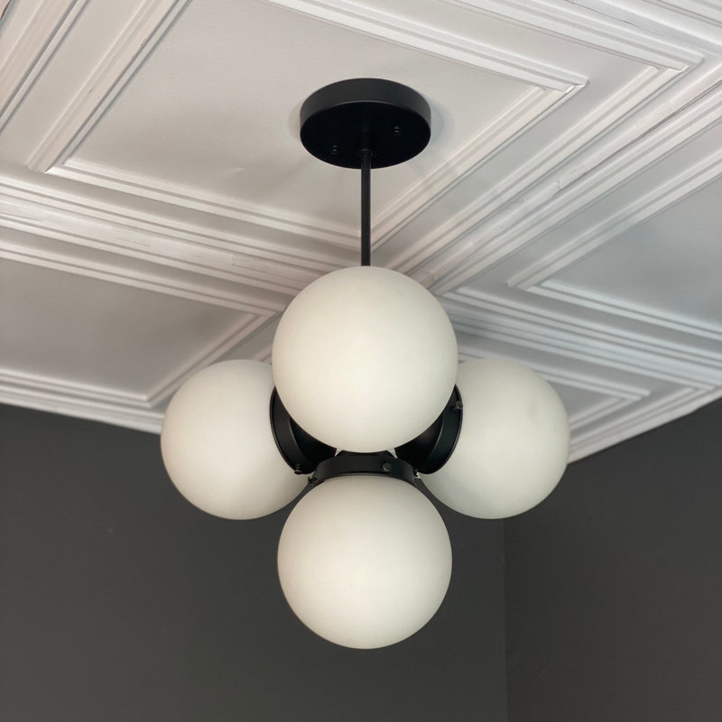 Glass Spotlight, Matte Black/White, White