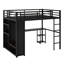 Structure de lit mezzanine avec garde-robe, bureau et tablettes de rangement