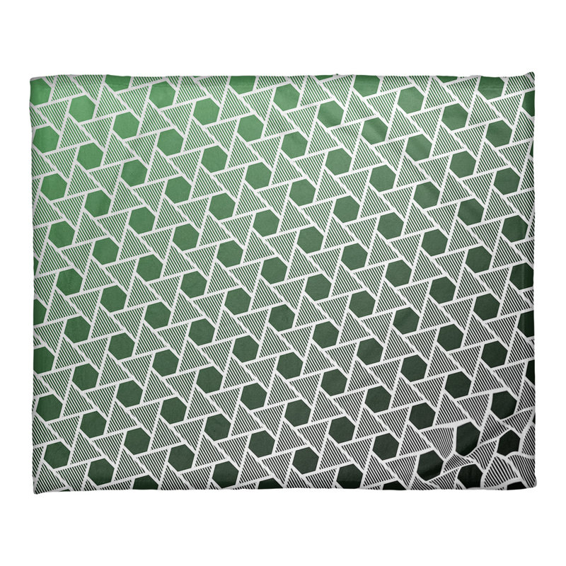 Jeté en molleton hexagones et triangles Katelyn Elizabeth, Noir / Vert