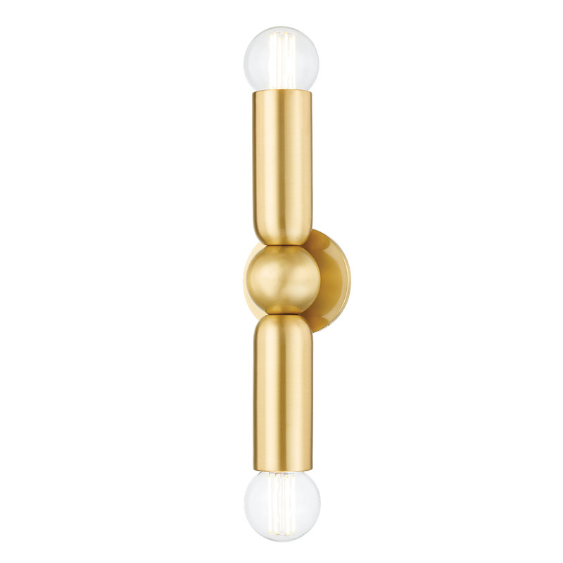 Lolly 2 Light Wall Sconce, Aged Brass